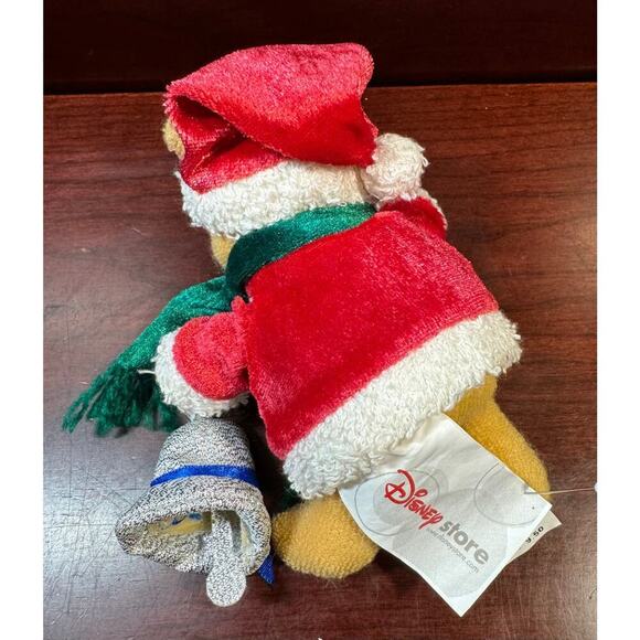 Disney Store 2001 Winnie The Pooh Holiday Stocking & Bell Mini Plush Ornament - Picture 3 of 6